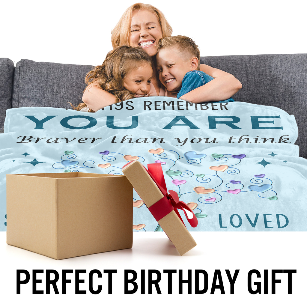 Blue You Are Sherpa Blanket Custom Gifts for Women or Men - Inspirational Blanket, Thinking of You Gifts for Friend Sister Coworker, Personalized Blanket Gifts for Her Him