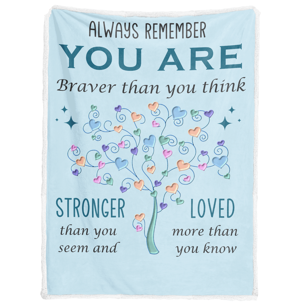 Blue You Are Sherpa Blanket Custom Gifts for Women or Men - Inspirational Blanket, Thinking of You Gifts for Friend Sister Coworker, Personalized Blanket Gifts for Her Him