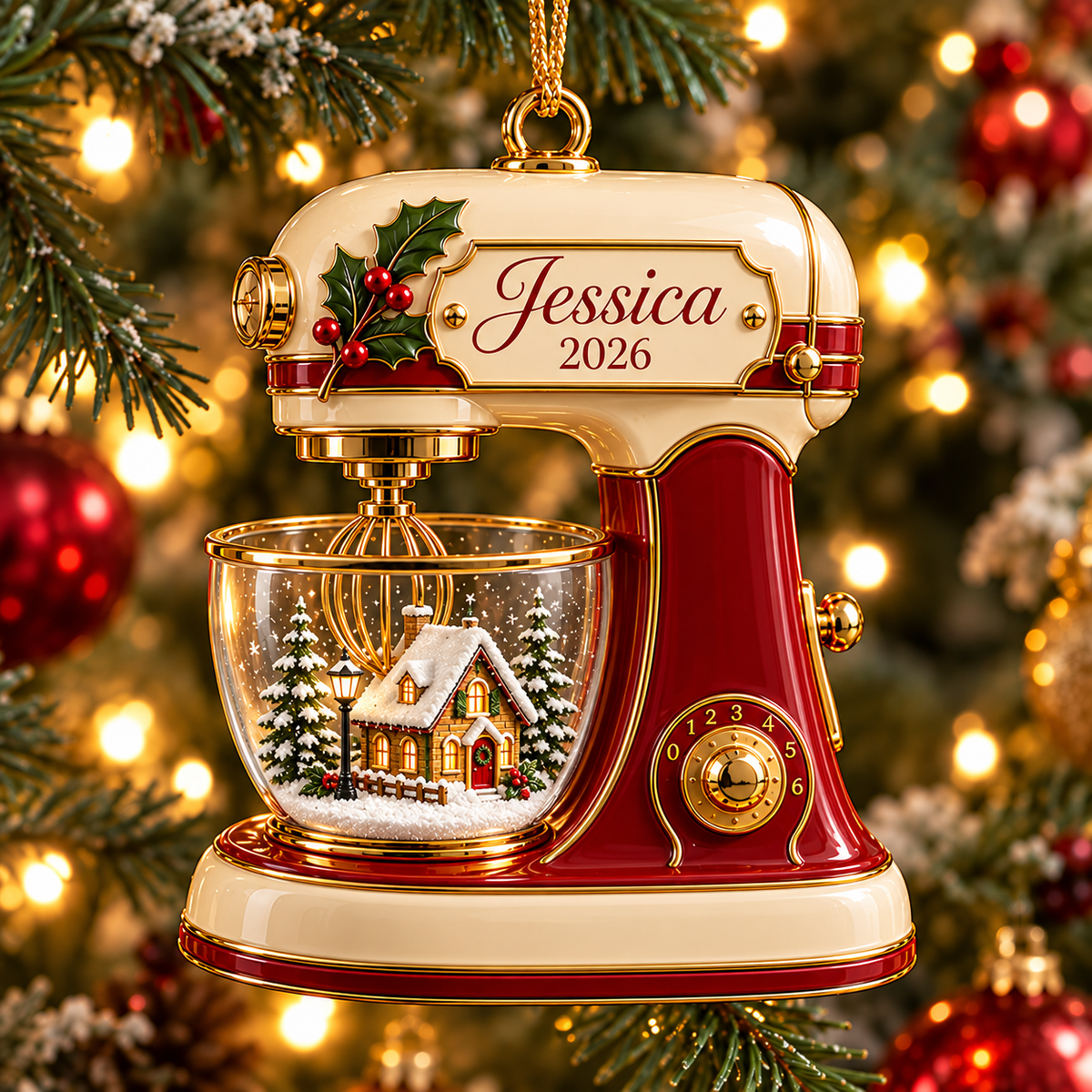 3D Raised Personalized Stand Mixer Christmas Ornament