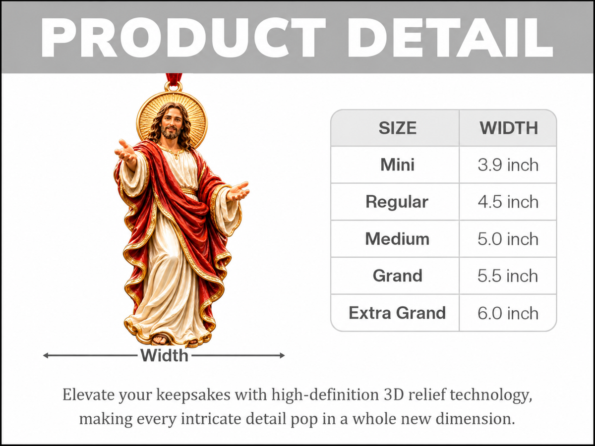 3D Raised Red Robe Religious Jesus the Savior Ornament