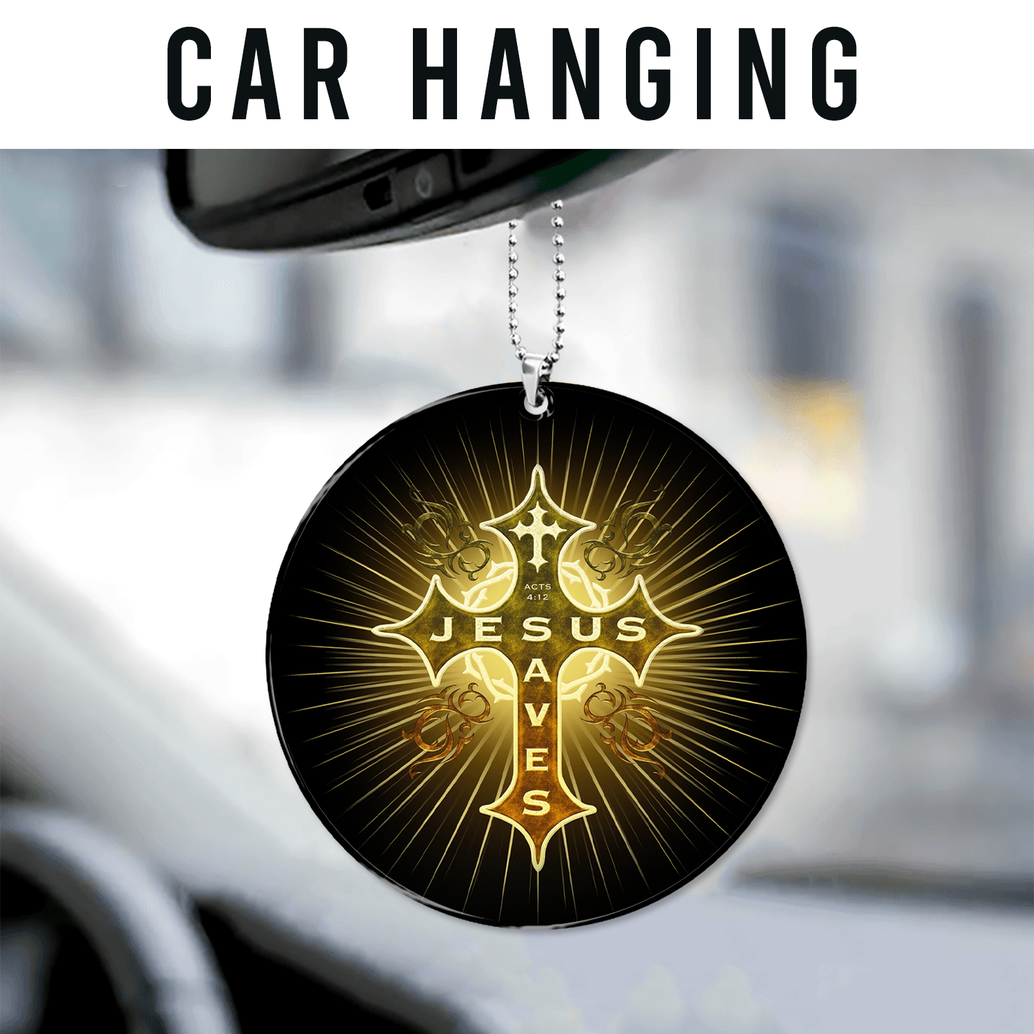 Glory Cross Jesus Saves Christian Ornament Gift Christmas Ornament Car Hanging