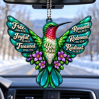 3D Raised Hummingbird Car Ornament – Bible Verse Christian Gift