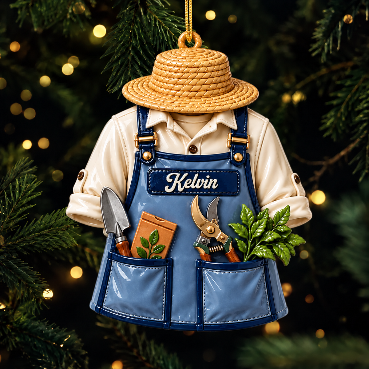3D Raised Personalized Name Gardener Ornament - Gift for Gardening and Plant Lovers