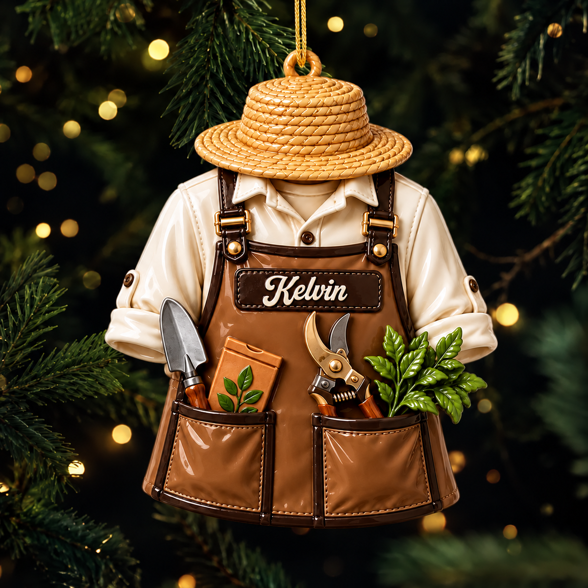 3D Raised Personalized Name Gardener Ornament - Gift for Gardening and Plant Lovers