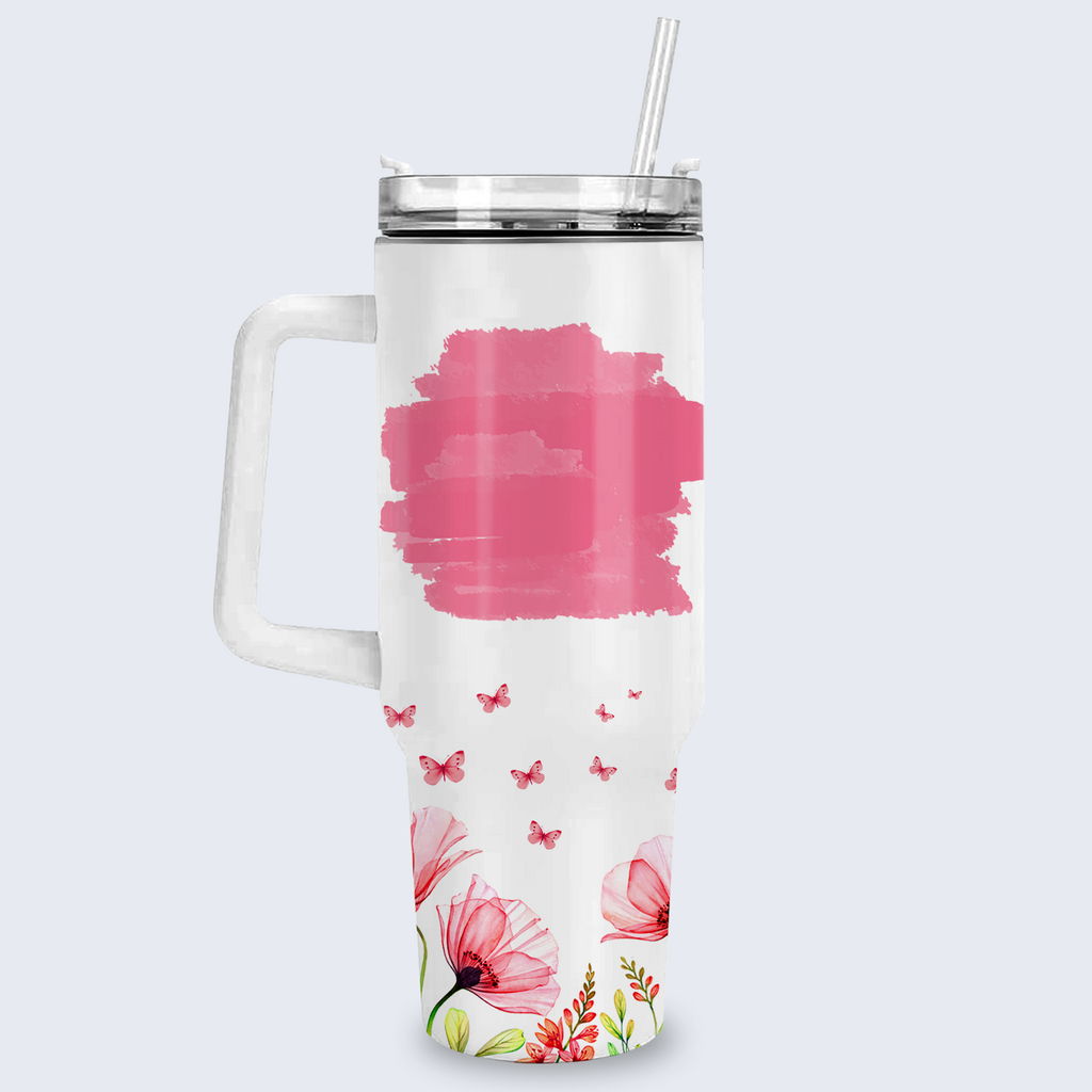 Christian Gifts, Religious Gifts Daughter of the King, Kingdom Girl - 40 Oz Tumbler With Handle - Personalized Stainless Steel Tumbler
