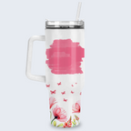 Christian Gifts, Religious Gifts Daughter of the King, Kingdom Girl - 40 Oz Tumbler With Handle - Personalized Stainless Steel Tumbler