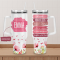 Christian Gifts, Religious Gifts Daughter of the King, Kingdom Girl - 40 Oz Tumbler With Handle - Personalized Stainless Steel Tumbler