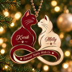 Personalized Names Forever Cat Couple Infinity Ornament – Anniversary Gift for Him & Her
