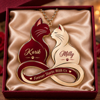 Personalized Names Forever Cat Couple Infinity Ornament – Anniversary Gift for Him & Her