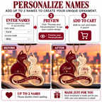 Personalized Names Forever Cat Couple Infinity Ornament – Anniversary Gift for Him & Her