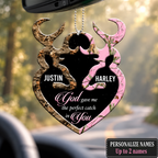 Personalized Buck N Doe GOD Gave Me A Perfect Catch In You Heart Ornament - Ideal Gifts for Couples, for Husband & Wife