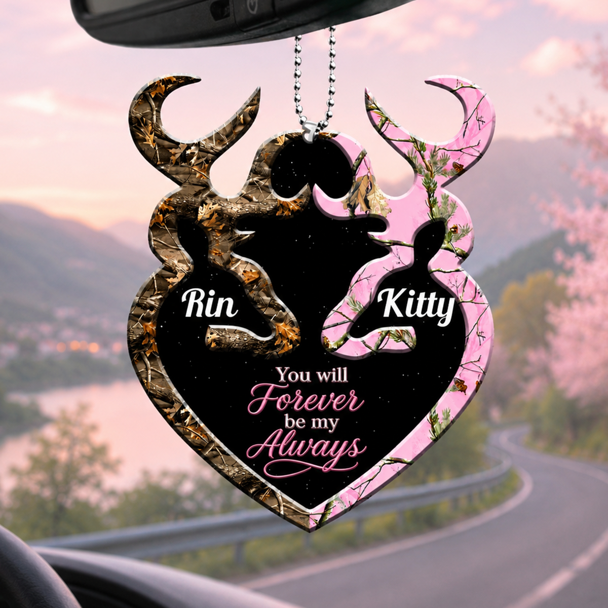 Personalized Name Buck And Doe You Will Forever Be My Always Heart Ornament - Ideal Gifts for Couples, for Husband & Wife