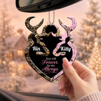 Personalized Name Buck And Doe You Will Forever Be My Always Heart Ornament - Ideal Gifts for Couples, for Husband & Wife