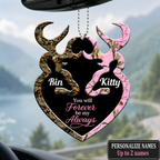 Personalized Name Buck And Doe You Will Forever Be My Always Heart Ornament - Ideal Gifts for Couples, for Husband & Wife