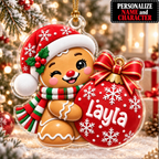 Personalized Name 12 Gingerbread Xmas Characters 2D Acrylic & 3D RESIN Ornament - Christmas Gifts