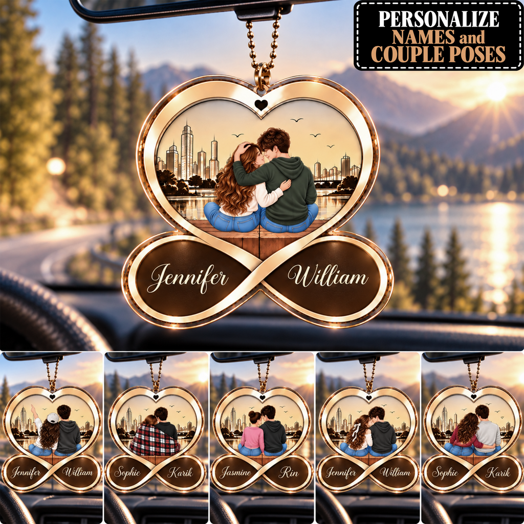 Better Together with Romantic Moments Personalized Couple Heart Ornament – Custom Names, 10 Romantic Poses Couple Ornament - Anniversary Gift for Girlfriend & Boyfriend - Gift for Couples
