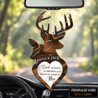 Buck And Doe Love God Blessed Personalized Ornament - Gift for Couples, for Husband & Wife