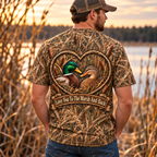 Love You To The Marsh And Back Duck Hunting Hoodie – Mallard Couple Camo 3D Shirt, Gift For Husband