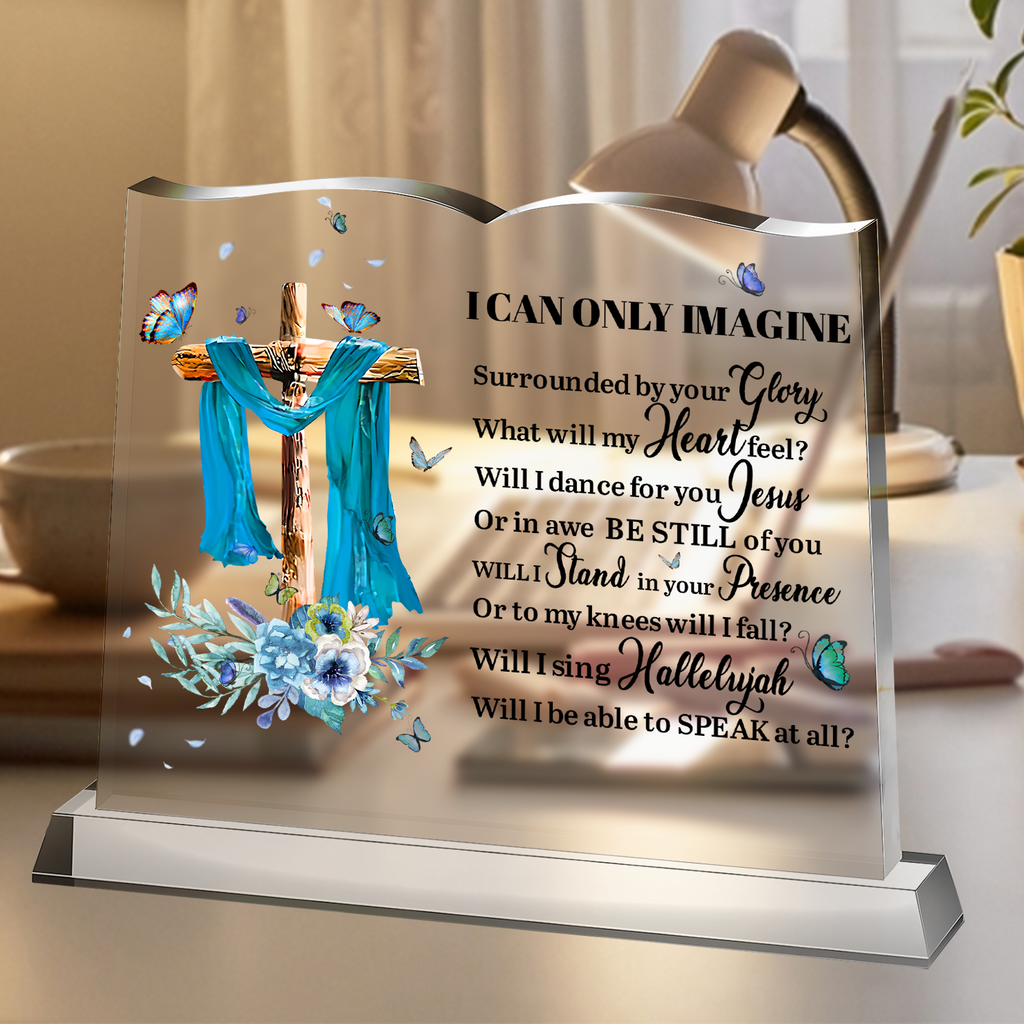 Surrounded By Your Glory Book Shaped Acrylic Plaque Christian Gifts Bible Verses Religious Gifts