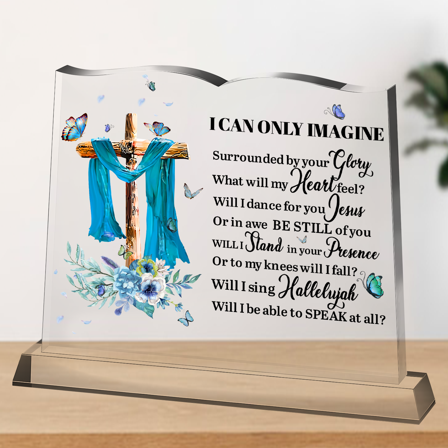 Surrounded By Your Glory Book Shaped Acrylic Plaque Christian Gifts Bible Verses Religious Gifts