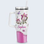 Lily flower You are - 40 Oz Tumbler With Handle - Personalized Stainless Steel Tumbler