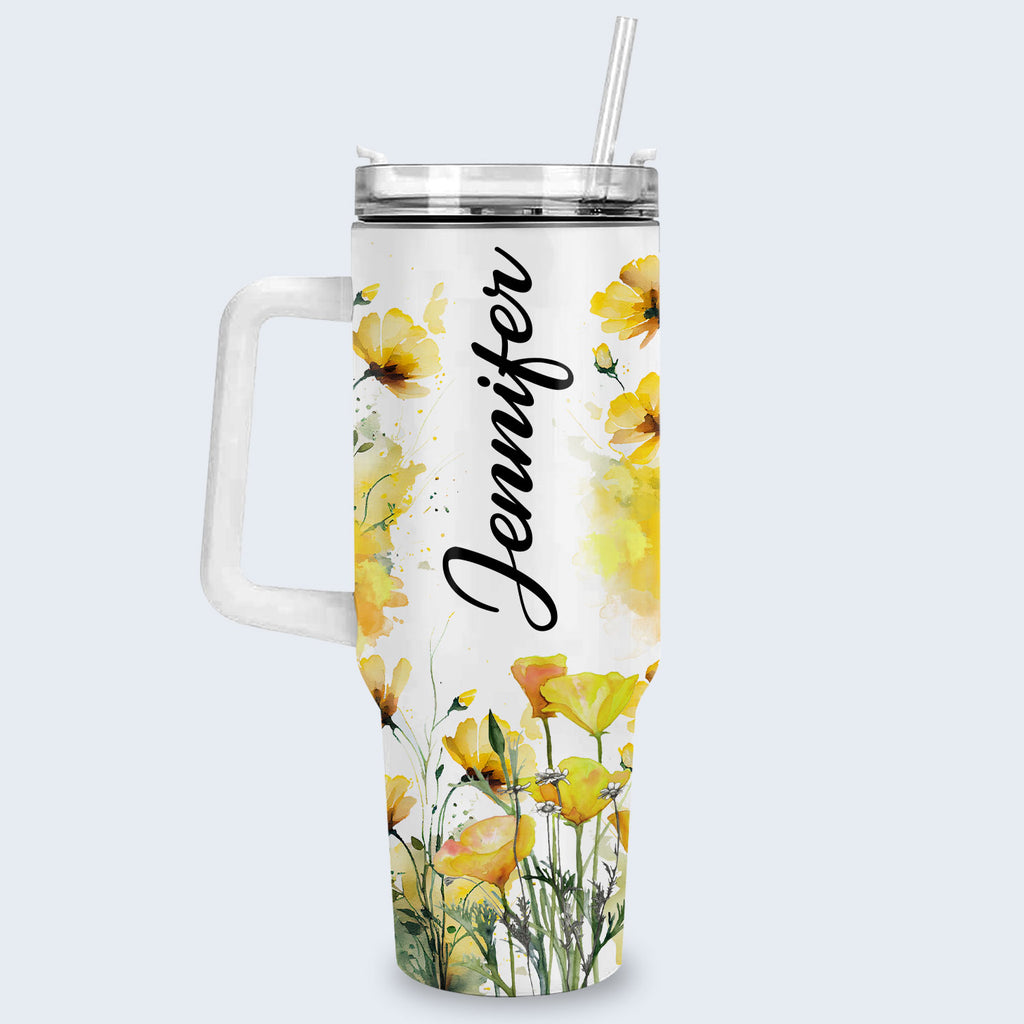 Lily flower Chaos coordinator - 40 Oz Tumbler With Handle - Personalized Stainless Steel Tumbler