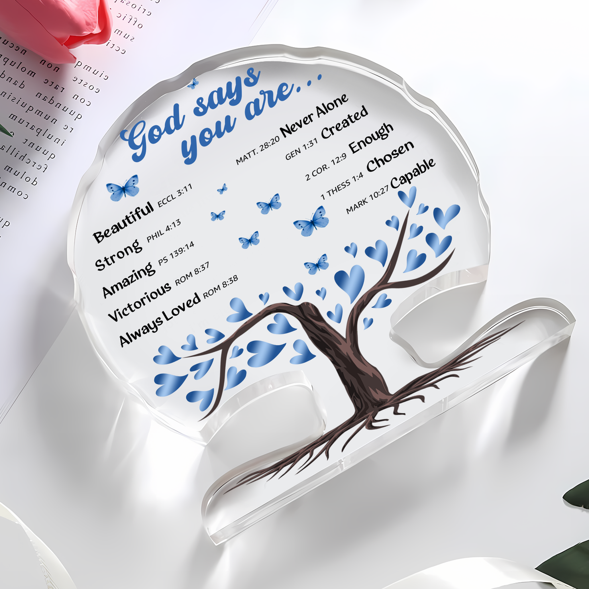 Blue Heart Tree You Are Acrylic Plaque Christian Gifts