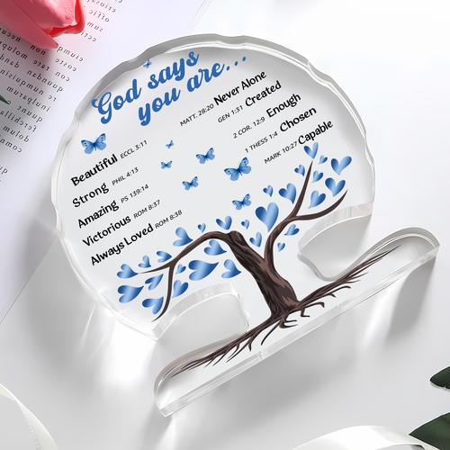 Blue Heart Tree You Are Acrylic Plaque Christian Gifts