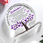 Heart Tree Godmother Acrylic Plaque Christian Gifts