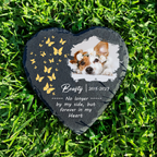 Dog Photo Butterfly Custom Dog Memorial Stone, Pet Memorial Gifts - Personalized Custom Memorial Tomstone