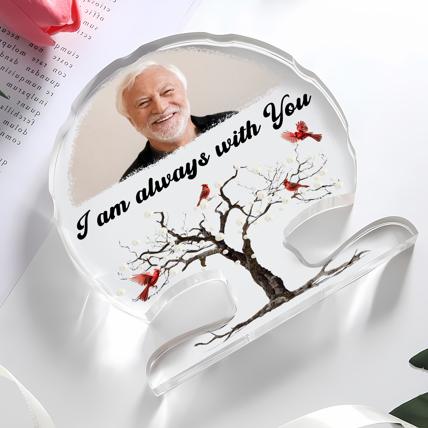 Cardinal I'm Always With You Custom Photo Acrylic Plaque Christian Gifts
