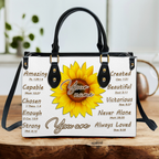 Sunflower Identity In Christ You Are - Personalized Custom Leather Bag
