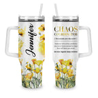 Lily flower Chaos coordinator - 40 Oz Tumbler With Handle - Personalized Stainless Steel Tumbler