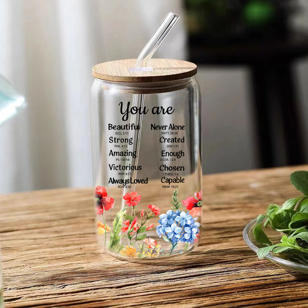 Wild FLowers You Are Can Glass Christian Gifts for Women