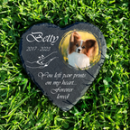 Holding Hand Dog Photo You Left Paw Prints On My Heart Custom Dog Memorial Stone, Pet Memorial Gifts - Personalized Custom Memorial Tombstone