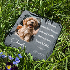 Dog Photo Don't Forget There Was Love Custom Dog Memorial Stone, Pet Memorial Gifts - Personalized Custom Memorial Tomstone