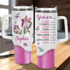 Lily flower You are - 40 Oz Tumbler With Handle - Personalized Stainless Steel Tumbler