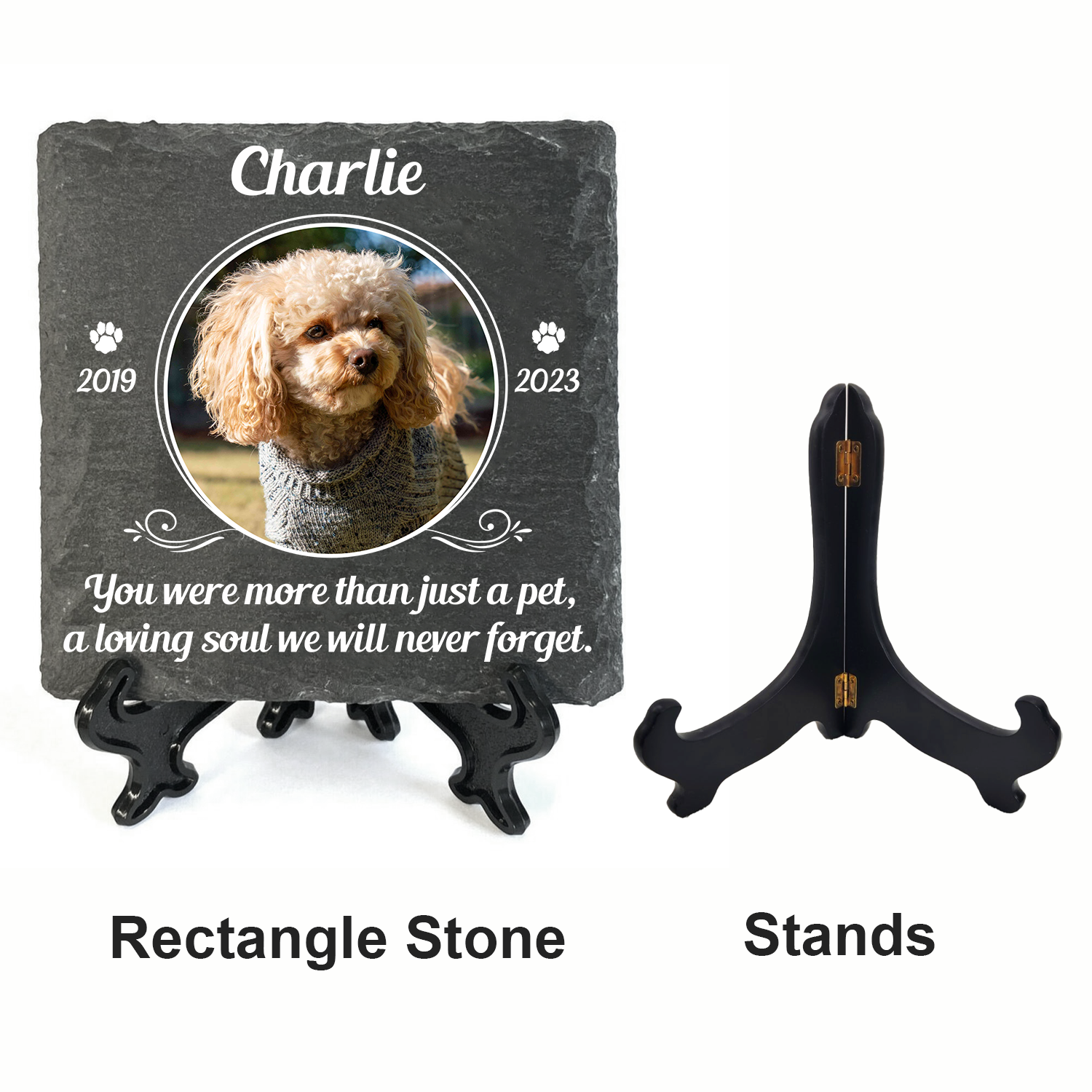 Circle Frame Pet Photo You Were More Than Just A Pet Custom Dog Memorial Stone, Pet Memorial Gifts - Personalized Custom Memorial Tomstone