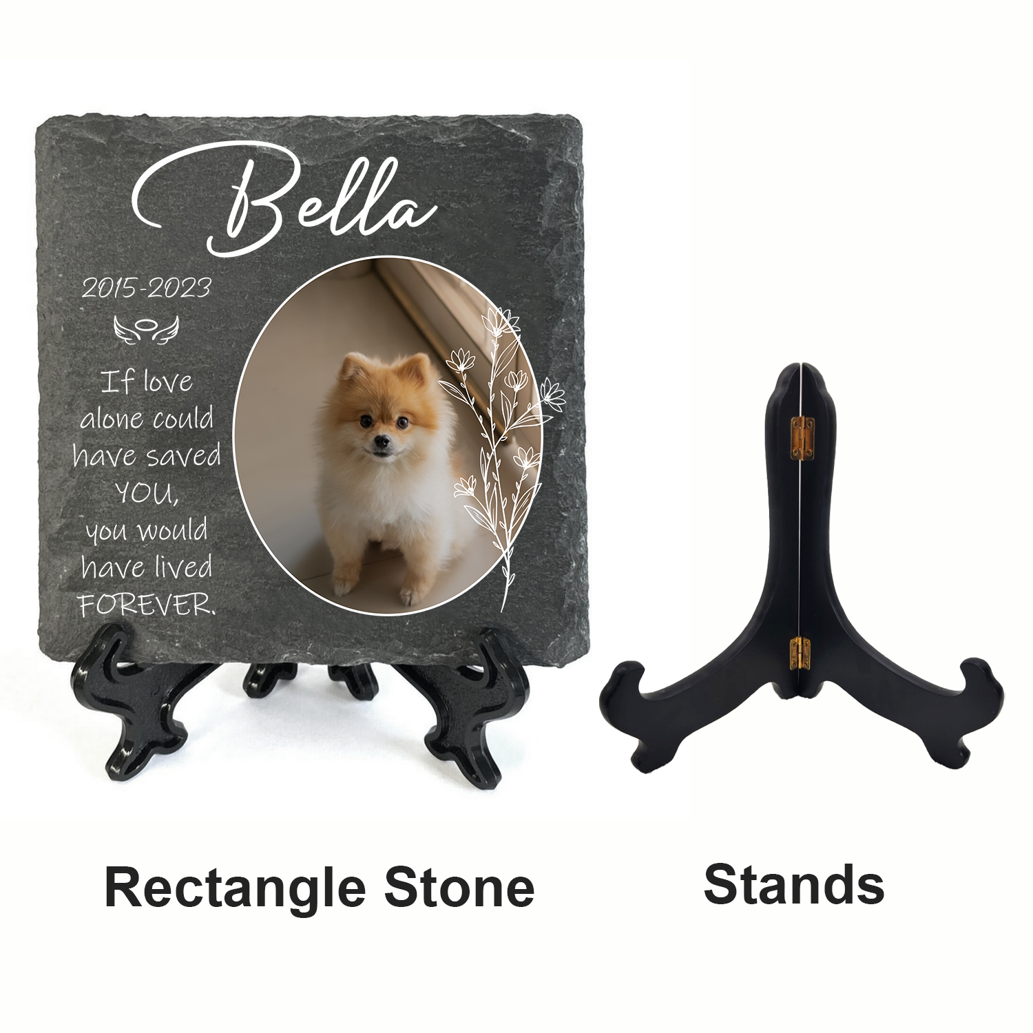 Vintage Wildflower If Love Could Have Saved You Custom Dog Memorial Stone, Pet Memorial Gifts - Personalized Custom Memorial Tomstone