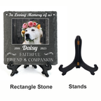 Custom Dog Photo Faithful Friend And Companion Custom Dog Memorial Stone, Pet Memorial Gifts - Personalized Custom Memorial Tombstone