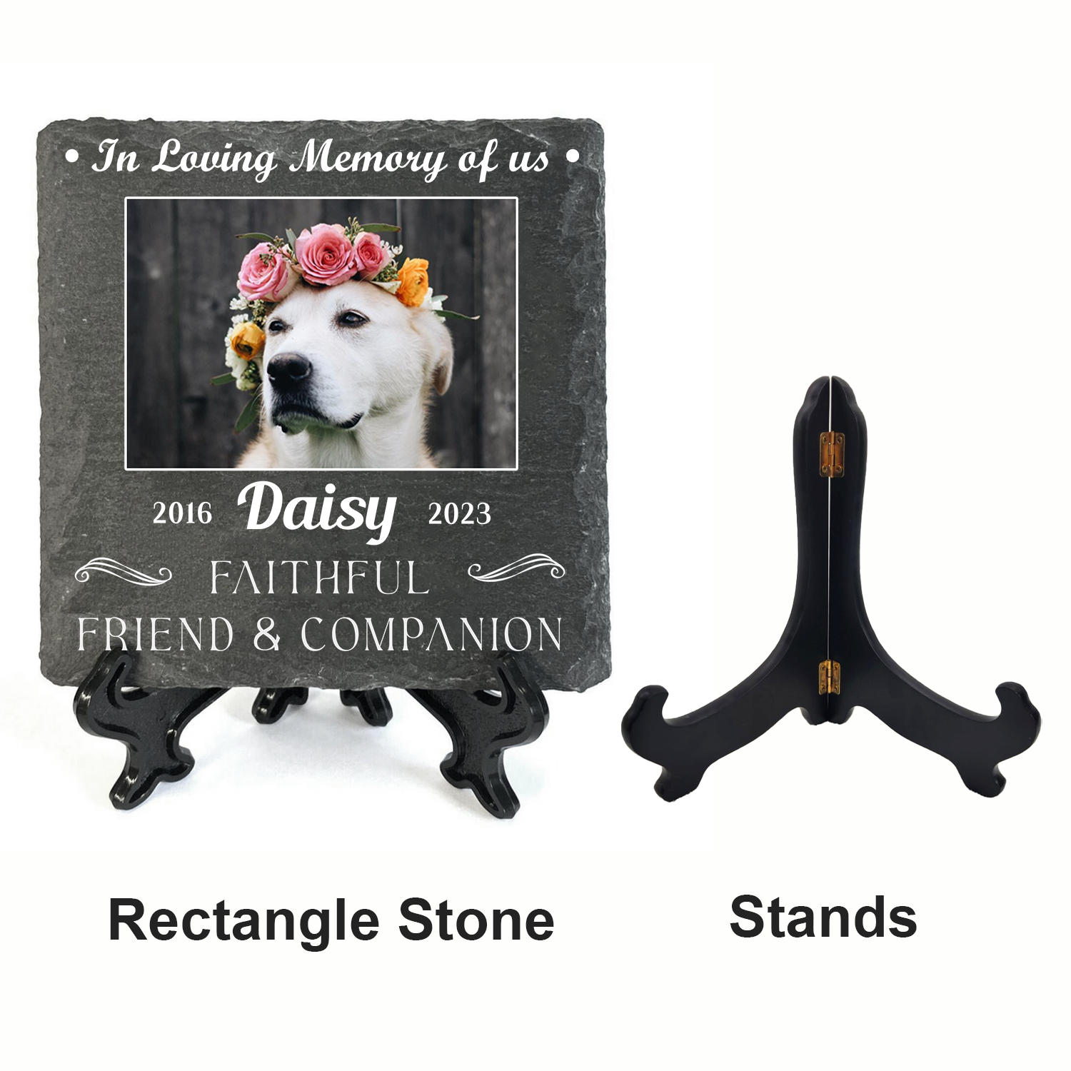 Custom Dog Photo Faithful Friend And Companion Custom Dog Memorial Stone, Pet Memorial Gifts - Personalized Custom Memorial Tombstone