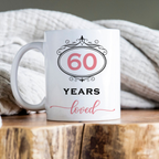 Black Pink Glitter 60th Birthday 60 Years Loved Custom Gifts Mug - Personalized Mug
