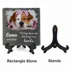 Custom Pet Photo No Longer By Our Side Custom Dog Memorial Stone, Pet Memorial Gifts - Personalized Custom Memorial Tomstone