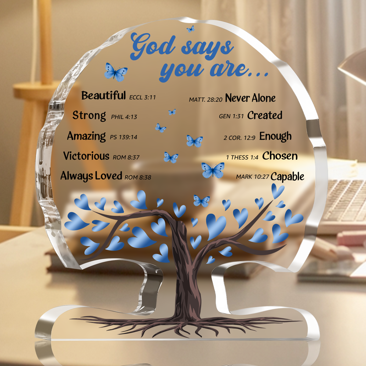 Blue Heart Tree You Are Acrylic Plaque Christian Gifts
