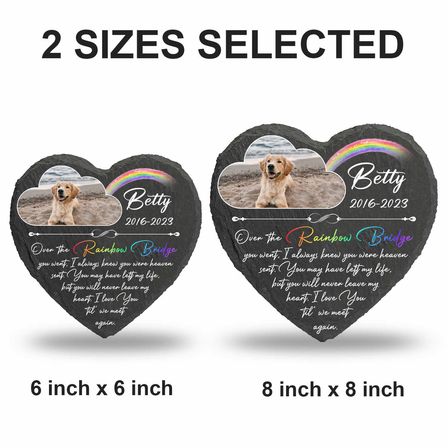 Rainbow Dog Photo Until We Meet Again Custom Dog Memorial Stone, Pet Memorial Gifts - Personalized Custom Memorial Tomstone