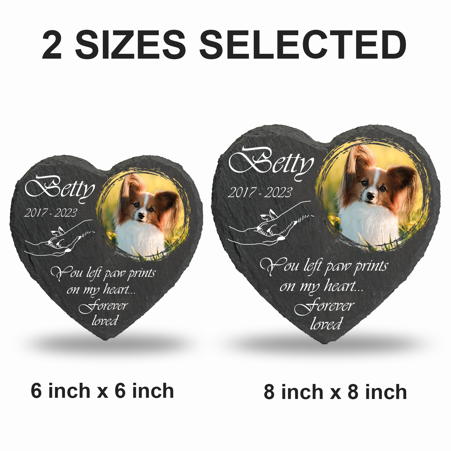 Holding Hand Dog Photo You Left Paw Prints On My Heart Custom Dog Memorial Stone, Pet Memorial Gifts - Personalized Custom Memorial Tombstone