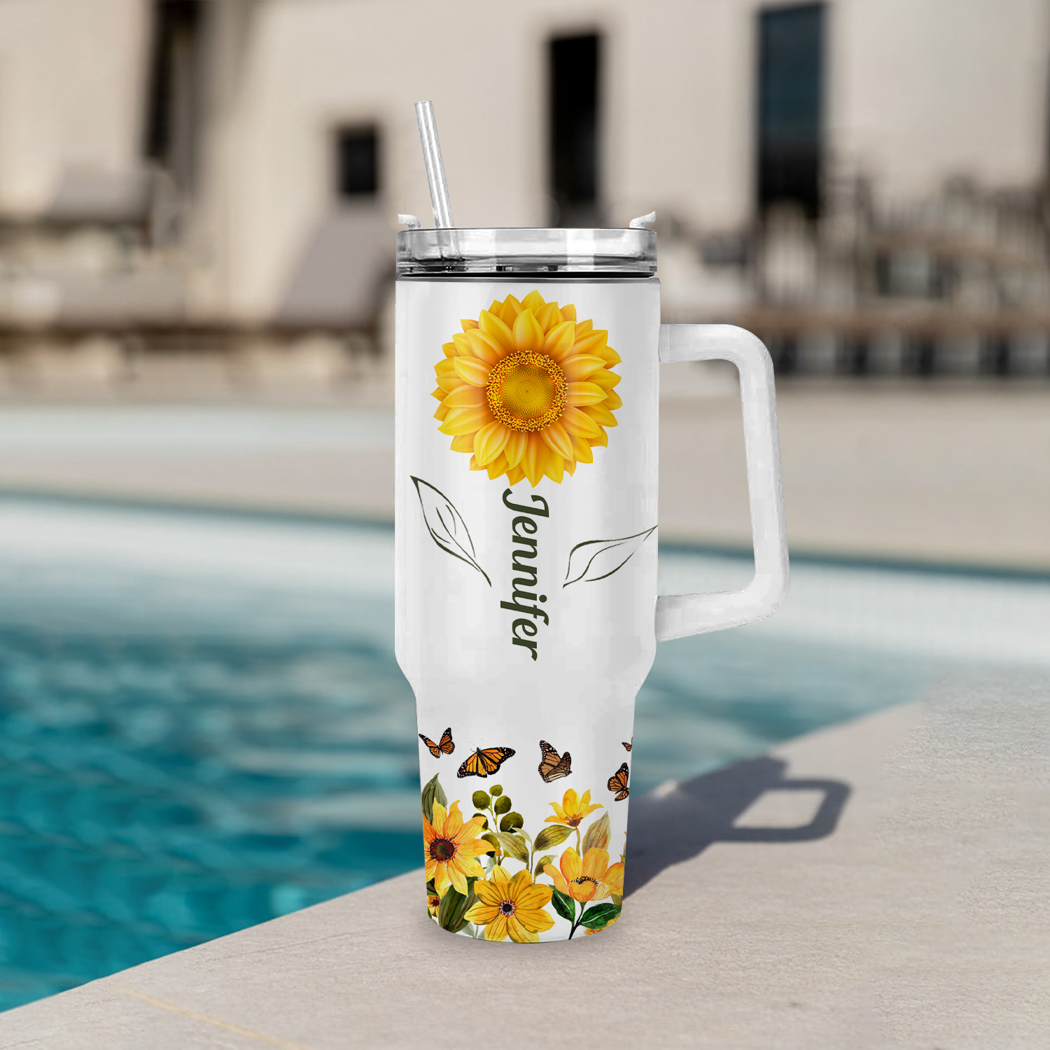 Sunflower Butterfly Inspirational You Are Tumbler 40 Oz Custom Gift - Personalized Stainless Steel Tumbler