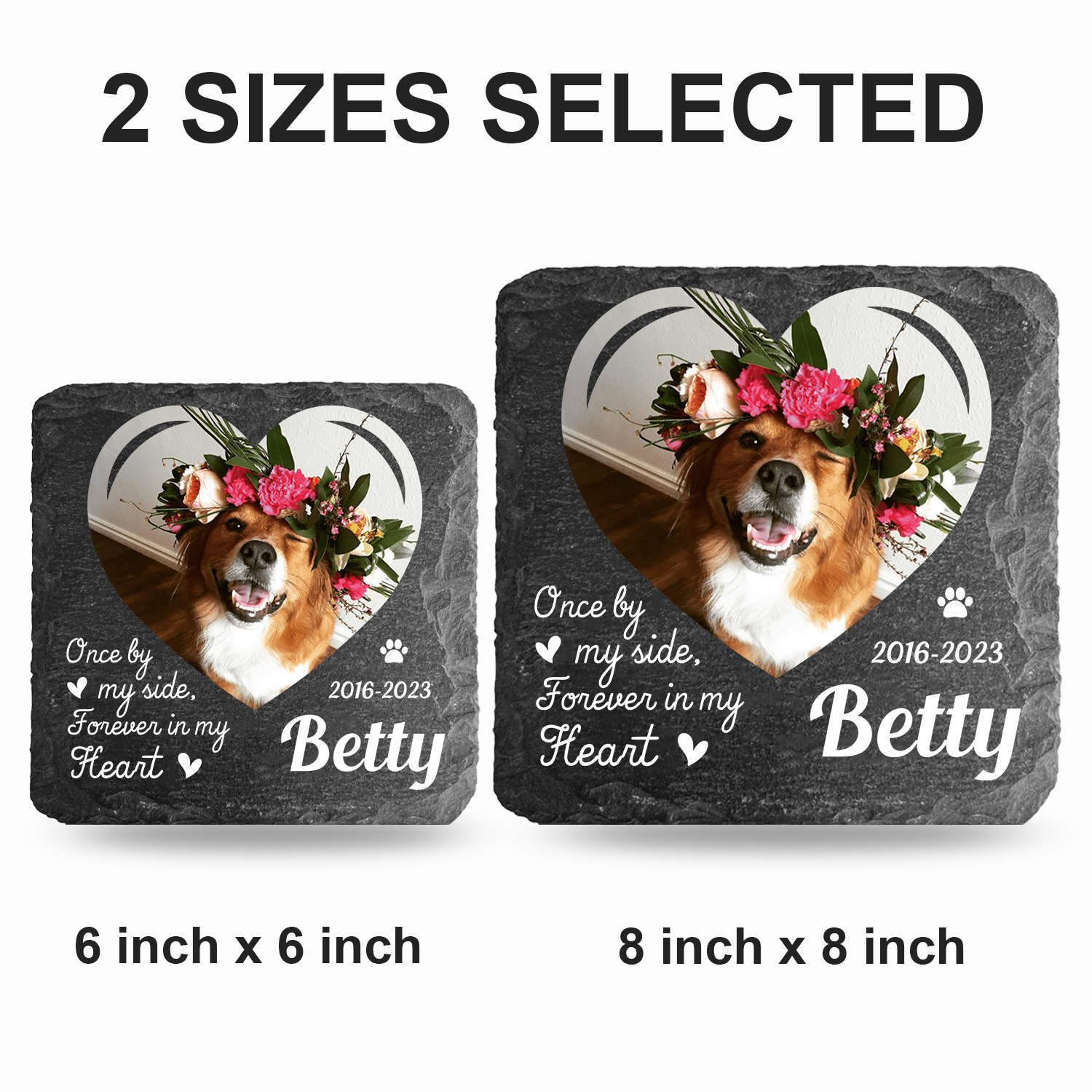 Heart Dog Photo Once By My Side Forever In My Heart Custom Dog Memorial Stone, Pet Memorial Gifts - Personalized Custom Memorial Tomstone