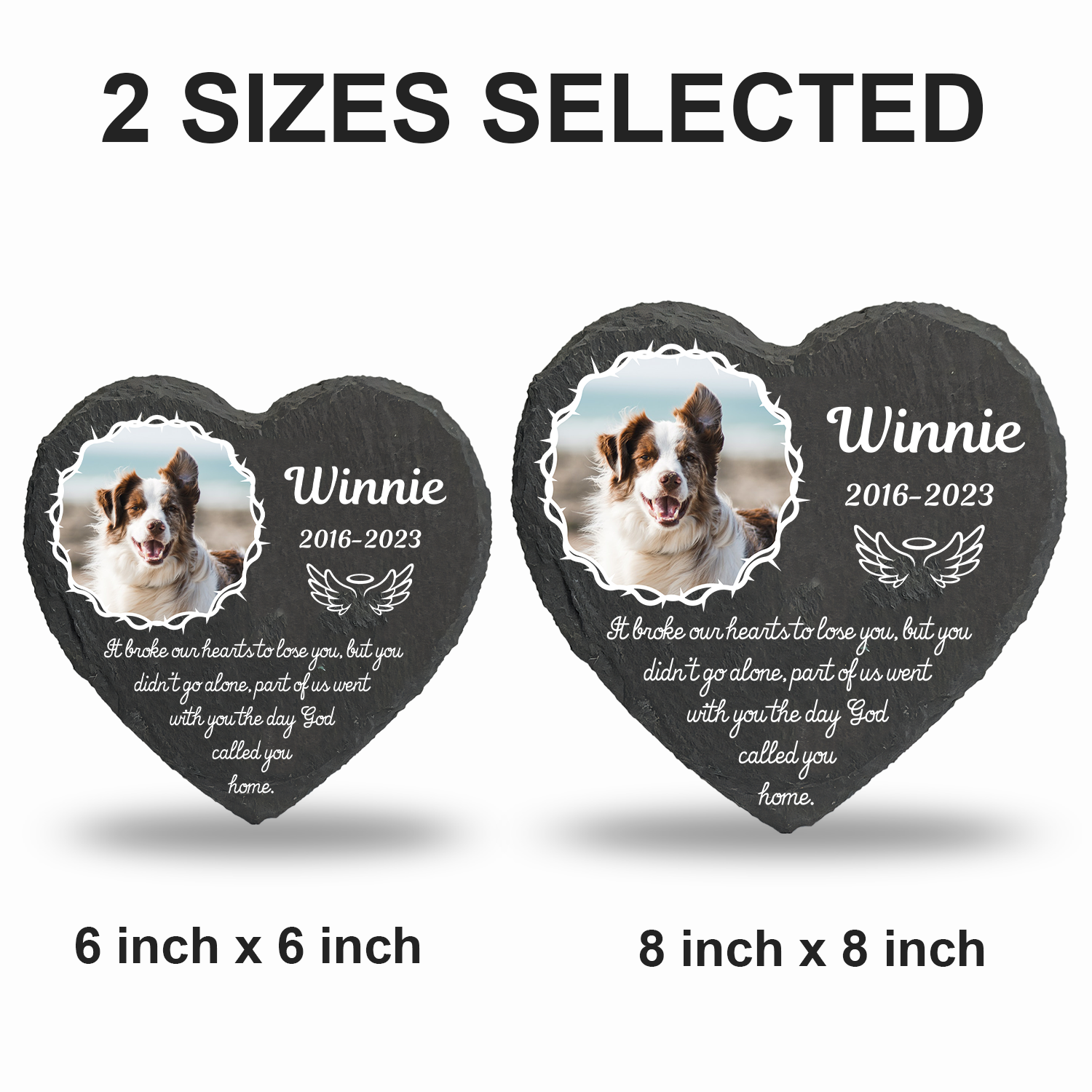 Crown Of Thorns It Broke Our Heart To Lose You Custom Dog Memorial Stone, Pet Memorial Gifts - Personalized Custom Memorial Tombstone