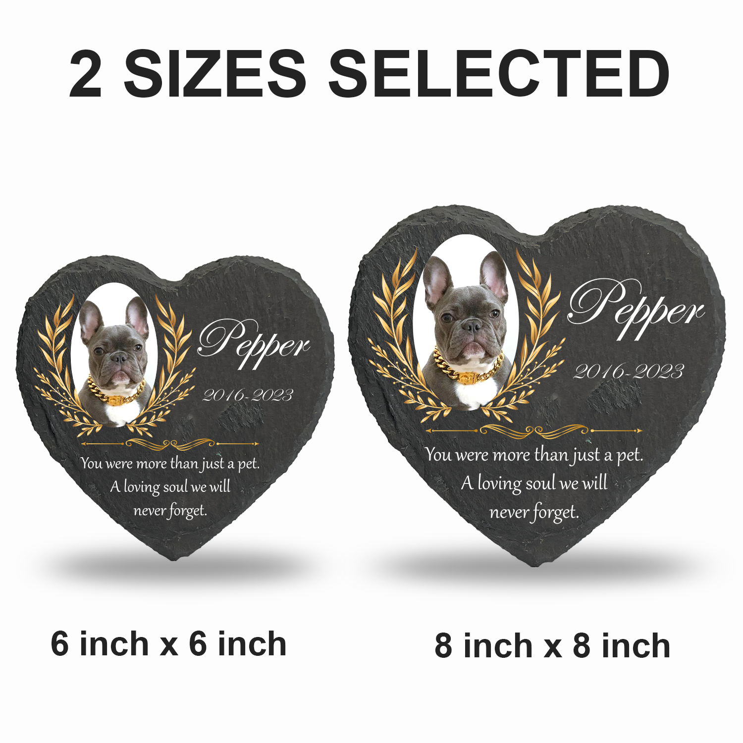Vintage Golden Frame Pet Photo You Were More Than Just A Pet Custom Dog Memorial Stone, Pet Memorial Gifts - Personalized Custom Memorial Tombstone